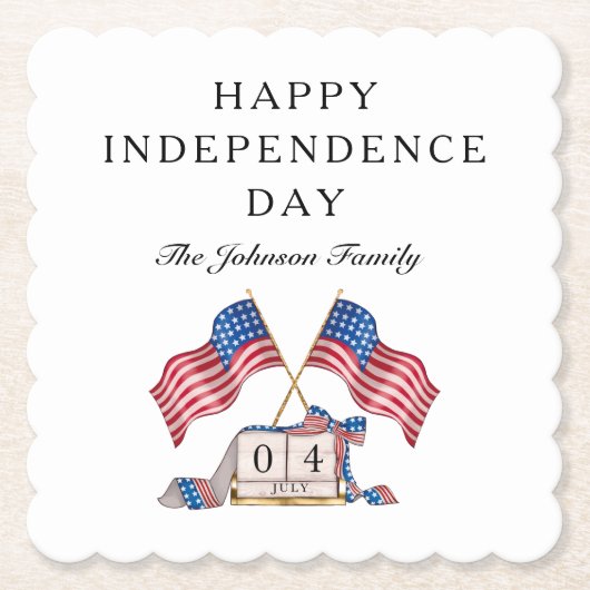 Patriottische VS Vlag 4 juli Kartonnen Onderzetters (Voorkant)