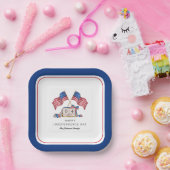 Patriottische VS Vlag 4 juli Papieren Bordje (Feest)