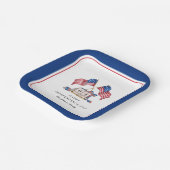 Patriottische VS Vlag 4 juli Papieren Bordje (Gebogen)