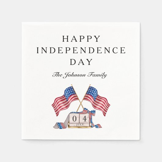 Patriottische VS Vlag 4 juli servetten (Voorkant)