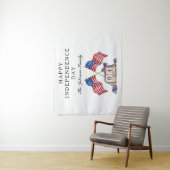 Patriottische VS Vlag 4 juli Wandkleed (In situ)