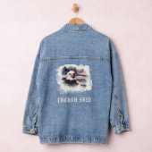 *~* Patriottische VS Vlag Amerikaanse Kale Adelaar Denim Jacket (Hangar)