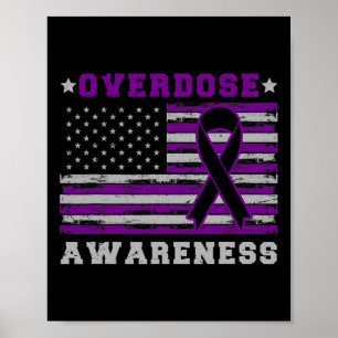 Patriottische VS vlag drug overdosis opioïde overd Poster