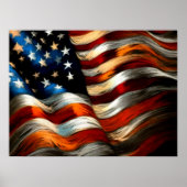 Patriottische VS Vlag Harde pastel Poster (Voorkant)