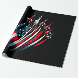 Patriottische VS Vlag Jets Boys 4 juli Cadeaupapier