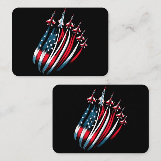 Patriottische VS Vlag Jets Boys 4 juli Visitekaartje (Voorkant / Achterkant)