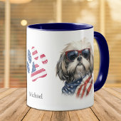 Patriottische VS vlag Shih Tzu hond Mok