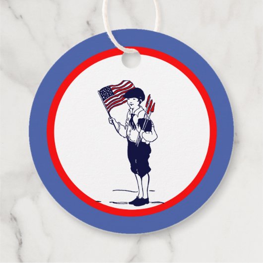 Patriottische vuurwerk jongen aangepaste geschenk bedankjes labels (Achterkant)