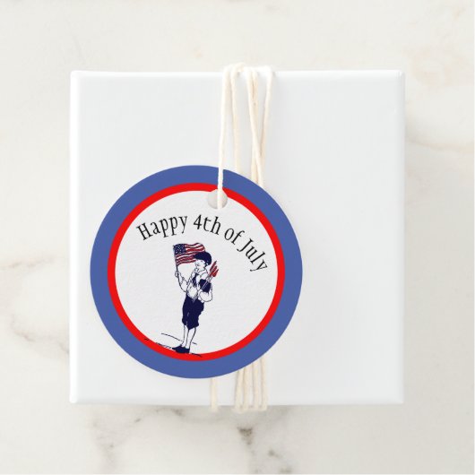 Patriottische vuurwerk jongen aangepaste geschenk bedankjes labels (In situ)