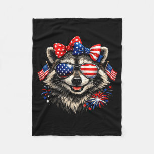 Patriottische wasbeer grappige Amerikaanse vlag st Fleece Deken