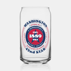 Patriottische Washington Typography Drinkware Set Blikvorm Glas