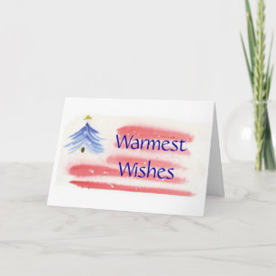 Patriottische Waterverf Kerst Kaart - Ver. 5