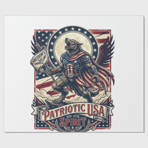 Patriottische Weerwolf Patriottische Horror Monste Cadeaupapier