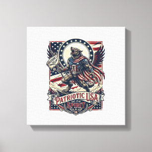 Patriottische Weerwolf Patriottische Horror Monste Canvas Afdruk