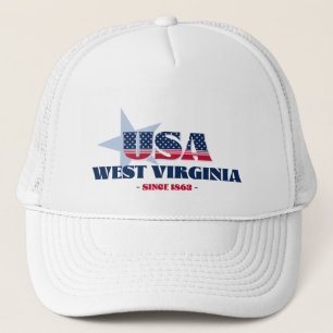 Patriottische West Virginia typografie truckerhoed Trucker Pet