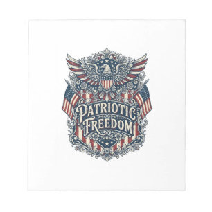 Patriottische Westerse Bloem Grafische T-shirt Notitieblok