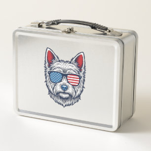 Patriottische Westie-hond zonnebril vintage vector