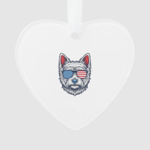 Patriottische Westie-hond zonnebril vintage vector Ornament