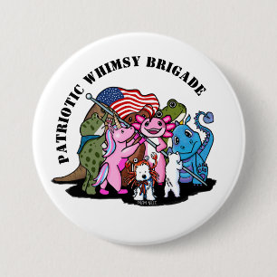 Patriottische Whimsy Brigade Ronde Button 7,6 Cm