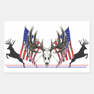Patriottische Whitetail Buck Rechthoekige Sticker