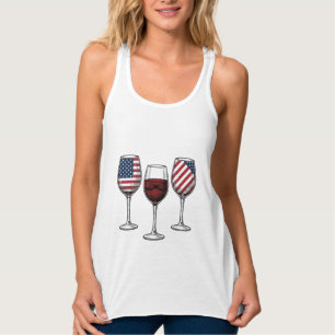 Patriottische wijnglazen vintage vector shirt ontw