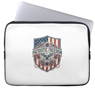 Patriottische Wilde Bloemen Liefhebber Vector Graf Laptop Sleeve