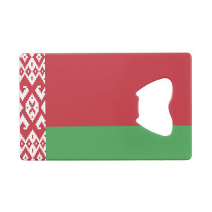 Patriottische Wit-Rood-Witte Vlag van Belarus Cred Kredietkaart Flessenopener