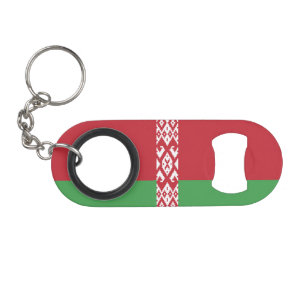 Patriottische Wit-Rood-Witte Vlag van Belarus Sleu Mini Flessenopener