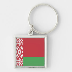 Patriottische Wit-Rood-Witte Vlag van Belarus Sleu Sleutelhanger