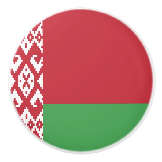 Patriottische Wit-Russische vlag Keramische Knop (Voorkant)