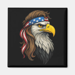 Patriottische Witte Hoofd Adelaar Amerikaanse Vlag Magneet