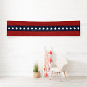 Patriottische witte sterren en blauwe en rode stre spandoek (Insitu)