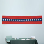 Patriottische witte sterren en blauwe en rode stre spandoek (Beurs)