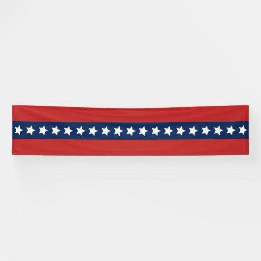 Patriottische witte sterren en blauwe en rode stre spandoek (Horizontaal)