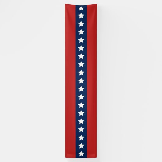 Patriottische witte sterren en blauwe en rode stre spandoek (Verticaal)
