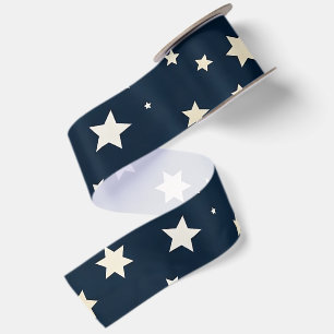 Patriottische witte sterren op marineblauw lint
