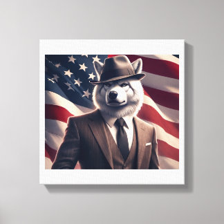 Patriottische Wolf   Canvas Afdruk