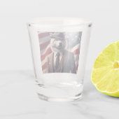 Patriottische Wolf   Shot Glas (Achterkant)