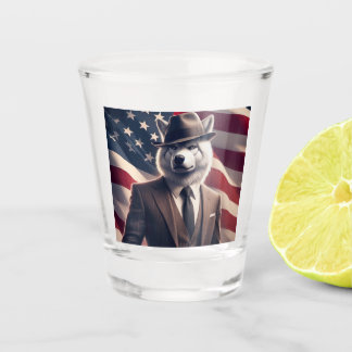 Patriottische Wolf   Shot Glas