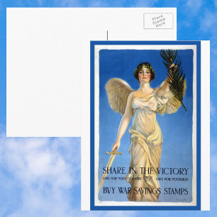  Patriottische Woman Angel, koopt oorlogsobligatie Briefkaart