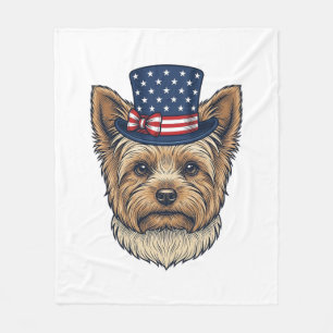 Patriottische Yorkshire Terrier Antiek Fleece Deken