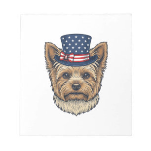 Patriottische Yorkshire Terrier Antiek Notitieblok