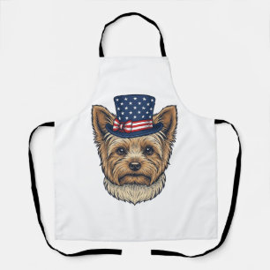 Patriottische Yorkshire Terrier Antiek Schort