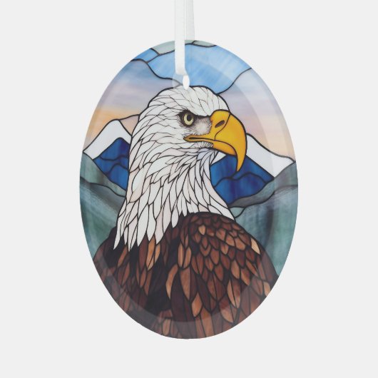 Patriottische zeearend bevlekt glas ornament (Voorkant links)