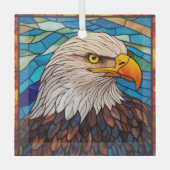 Patriottische zeearend bevlekt glas ornament (Voorkant)