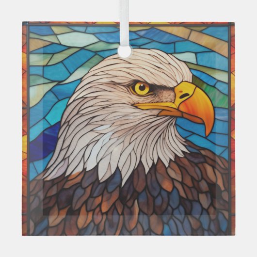 Patriottische zeearend bevlekt glas ornament (Voorkant)