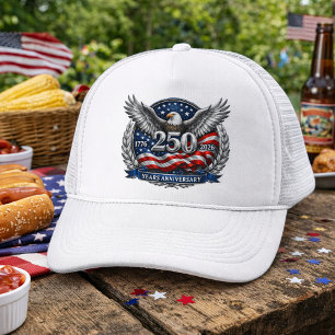 Patriottische Zilveren Vleugels van de Vrijheid Trucker Pet