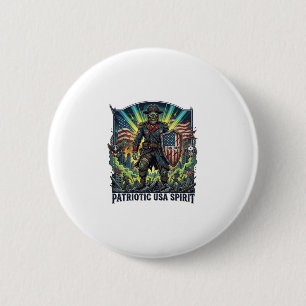 Patriottische Zombie Patriottische Generaal Zombie Ronde Button 5,7 Cm