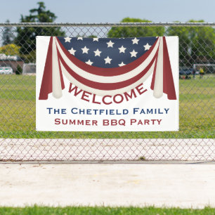 Patriottische zomer BBQ welkomstbanner Spandoek