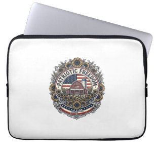 Patriottische zonnebloem boerderij vector grafisch laptop sleeve